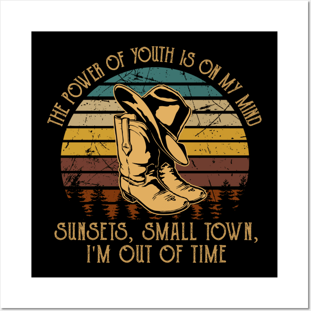 The Power Of Youth Is On My Mind Sunsets, Small Town, I'm Out Of Time Music Whiskey Cups Wall Art by GodeleineBesnard